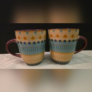 Elama Stoneware Puesta De Sol (Sunset) Set of 2 Mugs